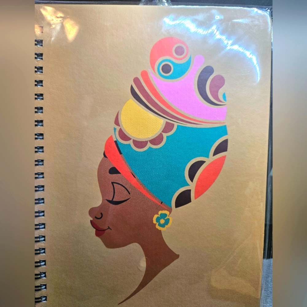 Colorful Spiral Notebook with African Artistic Cover